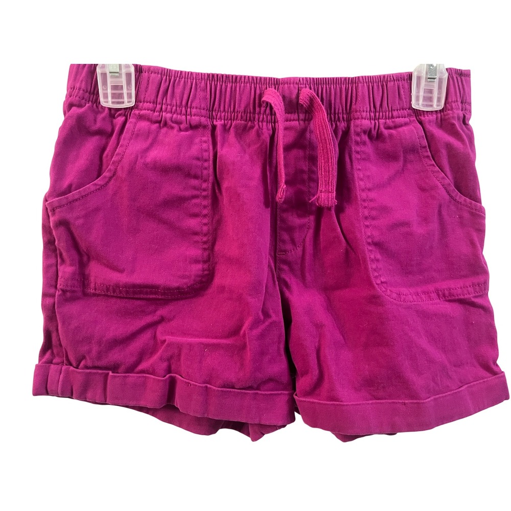 Wonder Nation Girls Magenta Purple Twill Shorts Elastic Waist L 10-12 Plus